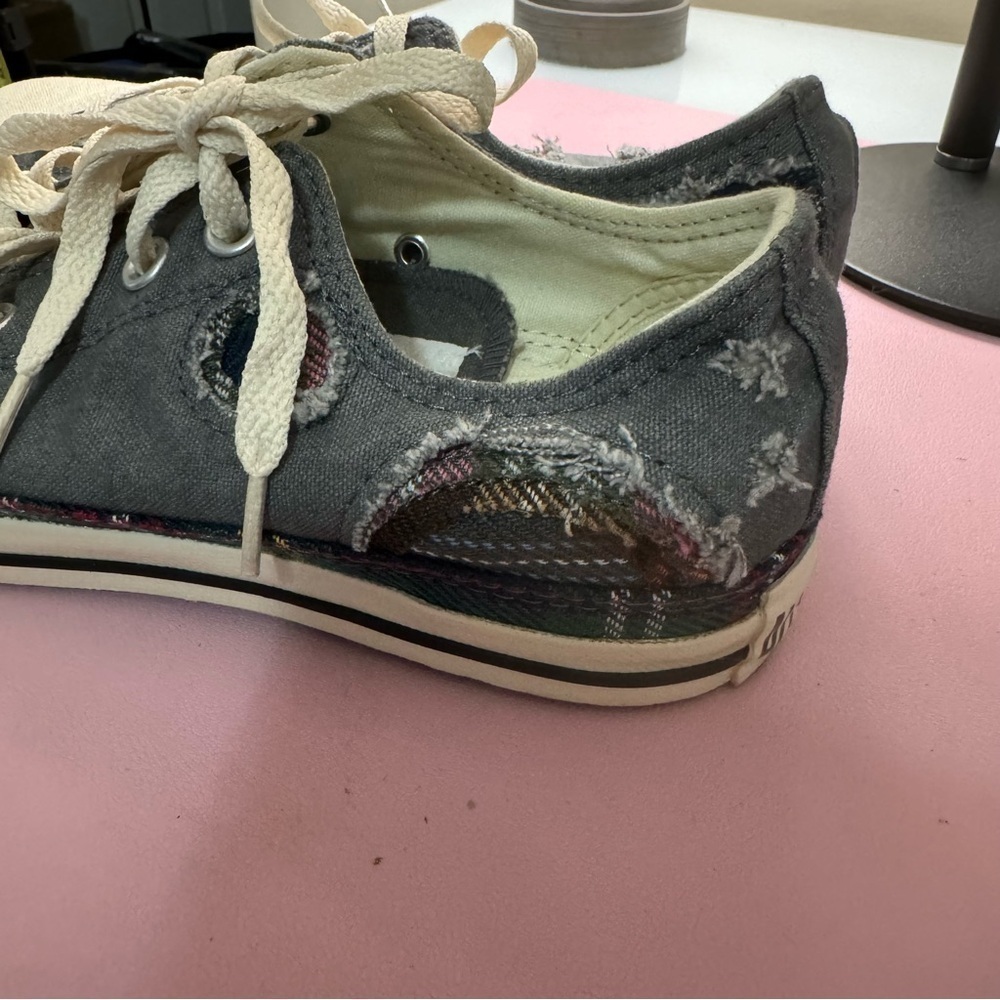 Converse vintage distressed patchwork sneakers - image 8